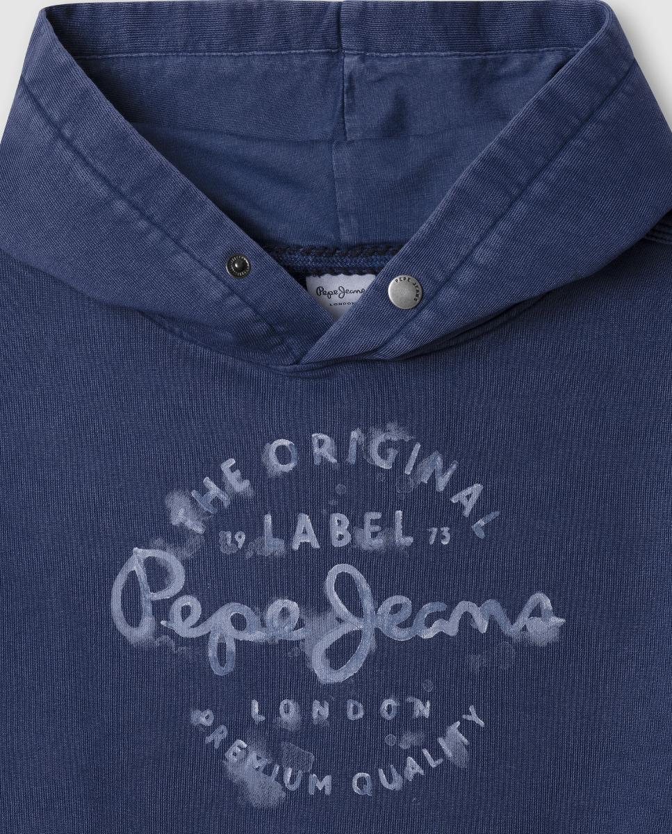 Sweatshirt com Capuz Vernos Pepe Jeans Azul-índigo-3