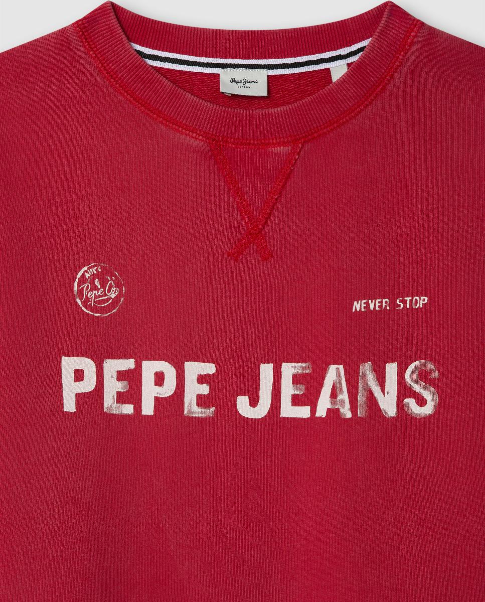 Sweatshirt com Gola Crew Ben Pepe Jeans Vermelho-3
