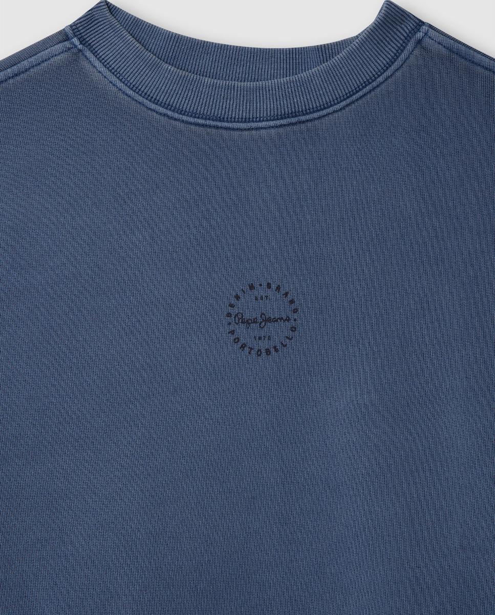 Sweatshirt com Gola Crew William Pepe Jeans Azul-3