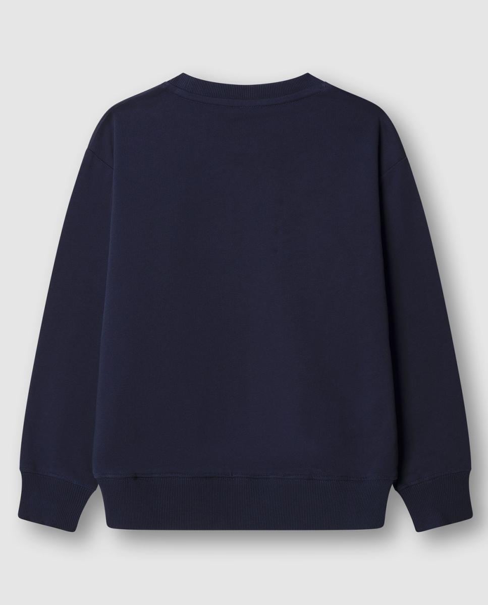 Sweatshirt com Gola Crew Michael Azul-marinho-2