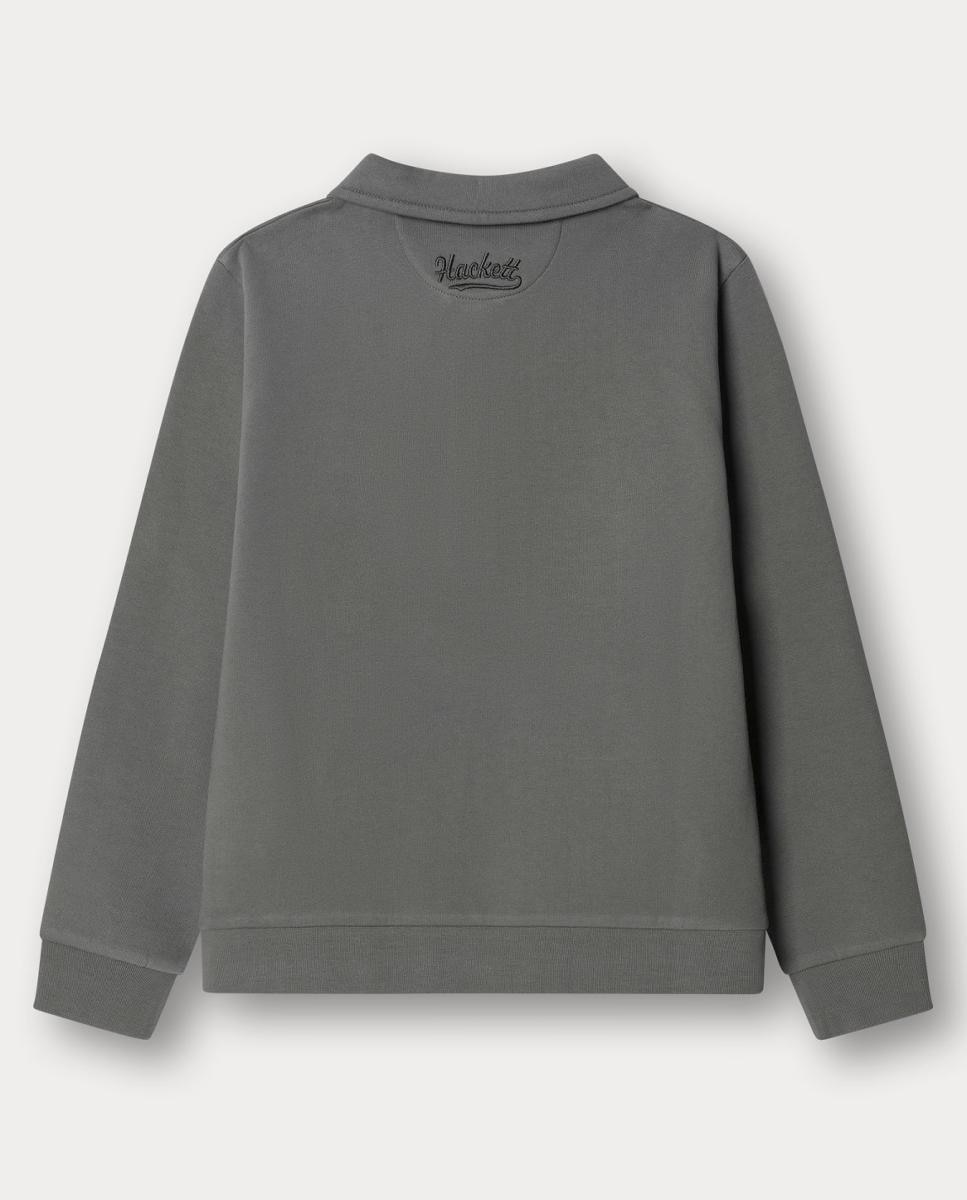 Sweatshirt de Meio Fecho de Correr com Gola Hackett Caqui-2