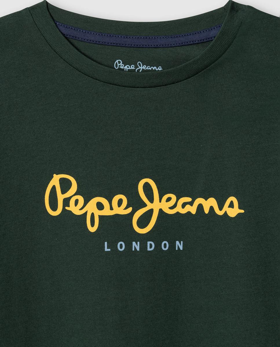 Camiseta New Art de niño - Pepe Jeans - Verde oscuro Verde oscuro-3