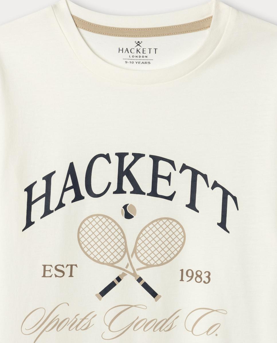 T-shirt com Estampado Tennis Branco-3