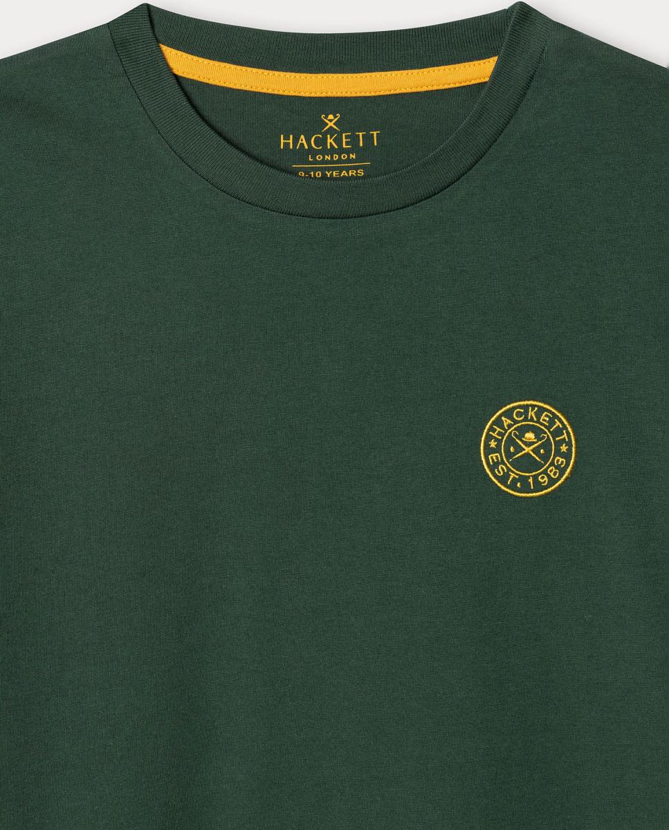 T-shirt Clássica de Manga Curta com Logótipo Bordado Verde-3