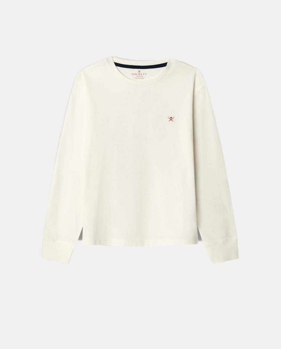 Camiseta de niño manga larga con estampado - Hackett - Blanco Blanco-1
