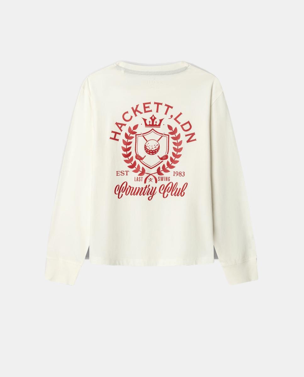 Camiseta de niño manga larga con estampado - Hackett - Blanco Blanco-2
