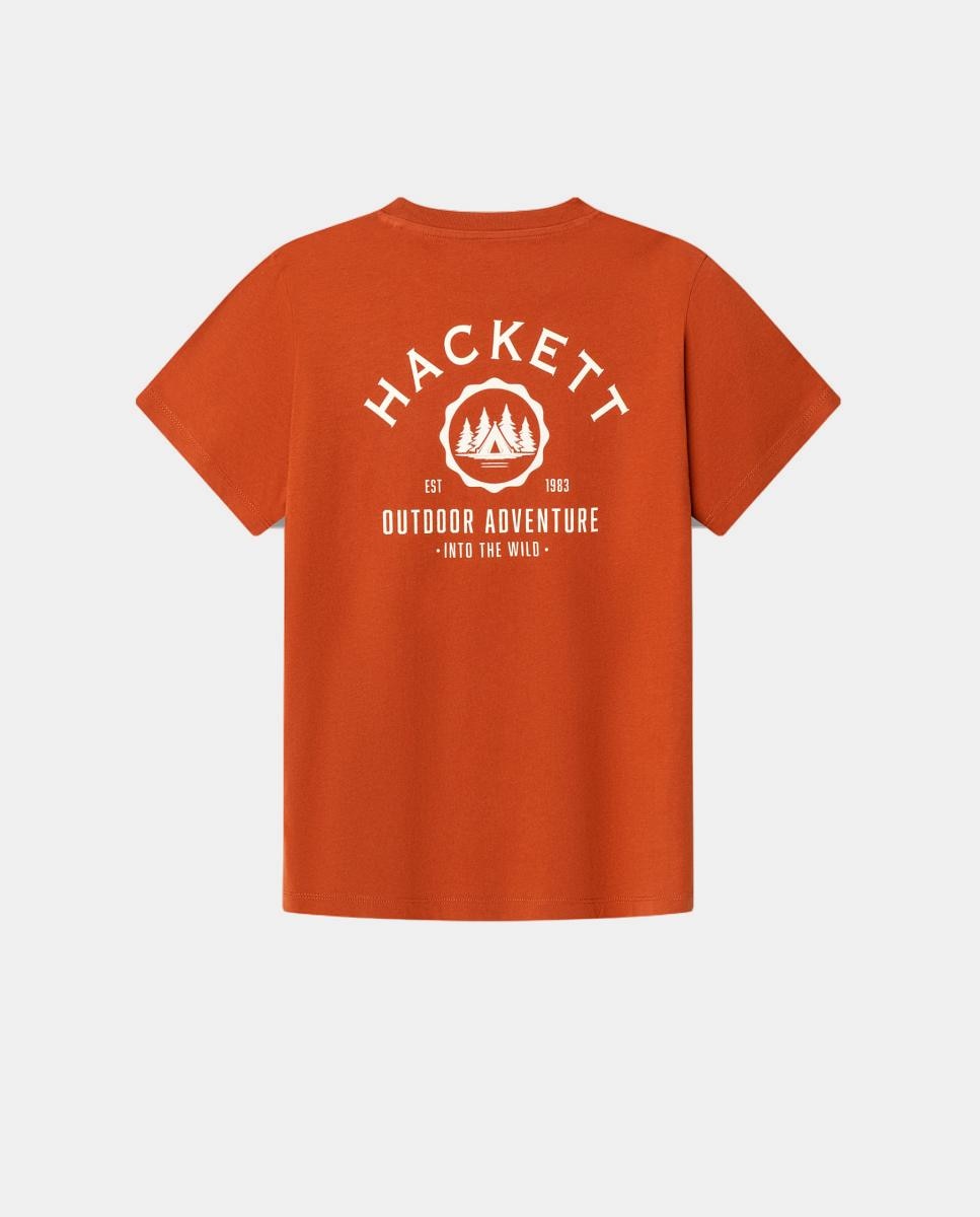 T-shirt de Manga Curta com Bordado Laranja-2