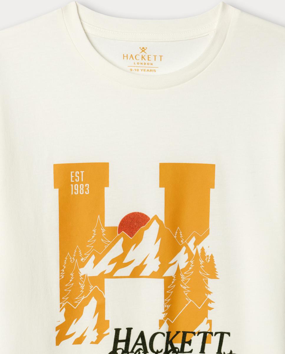 Camiseta de niño manga corta con bordado - Hackett - Blanco Blanco-3