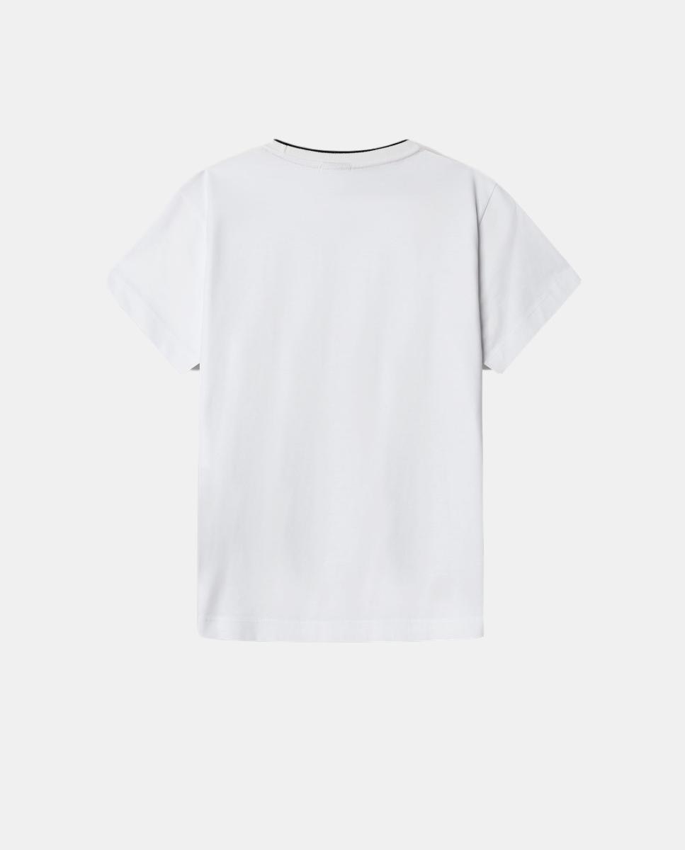 T-shirt e Corte Clássico com Manga Curta Branco-2