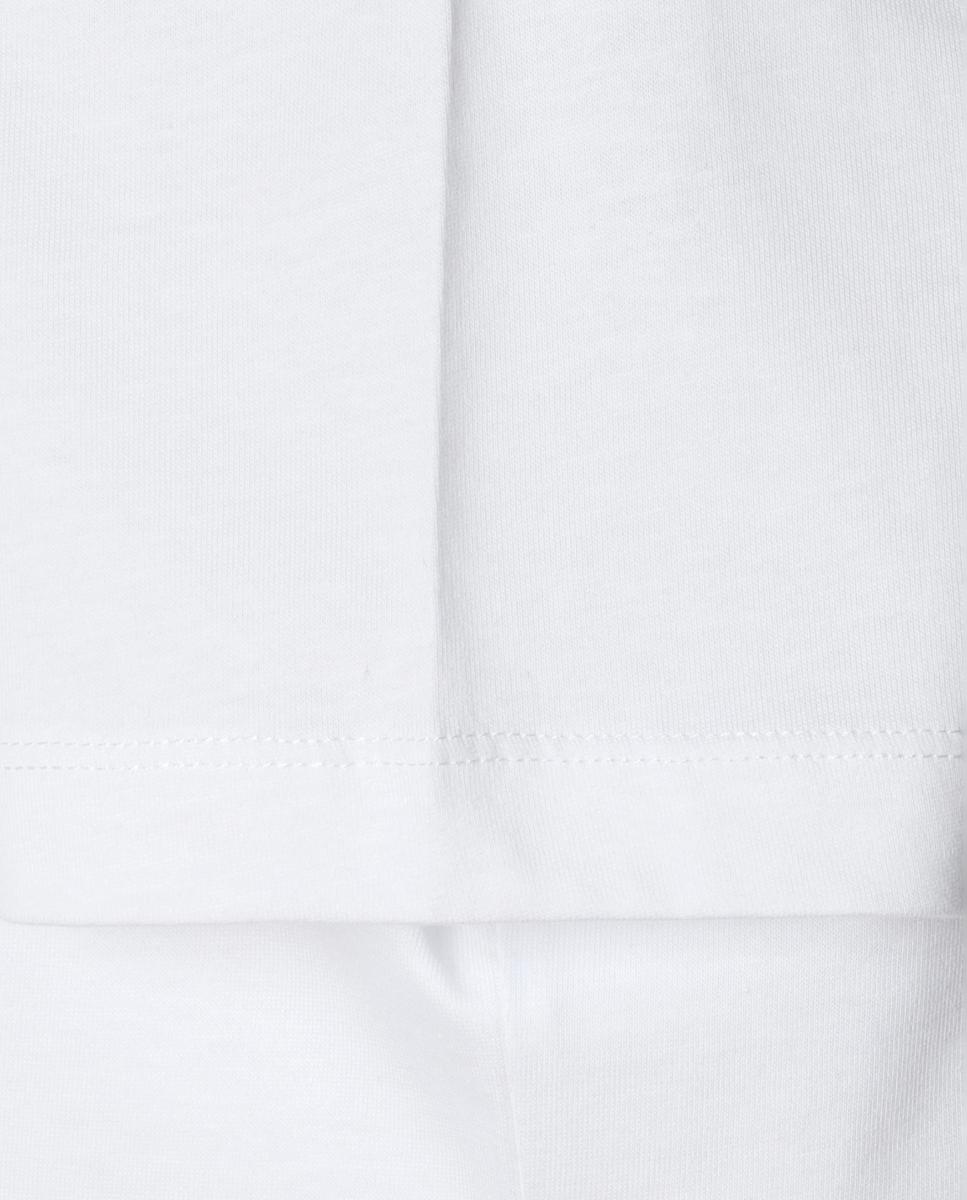 T-shirt e Corte Clássico com Manga Curta Branco-4