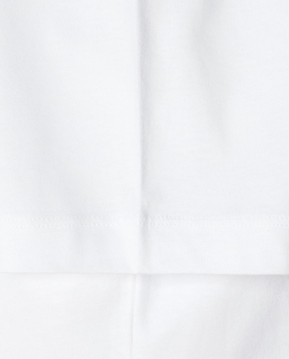T-shirt de Manga Curta com Estampado Branco-4