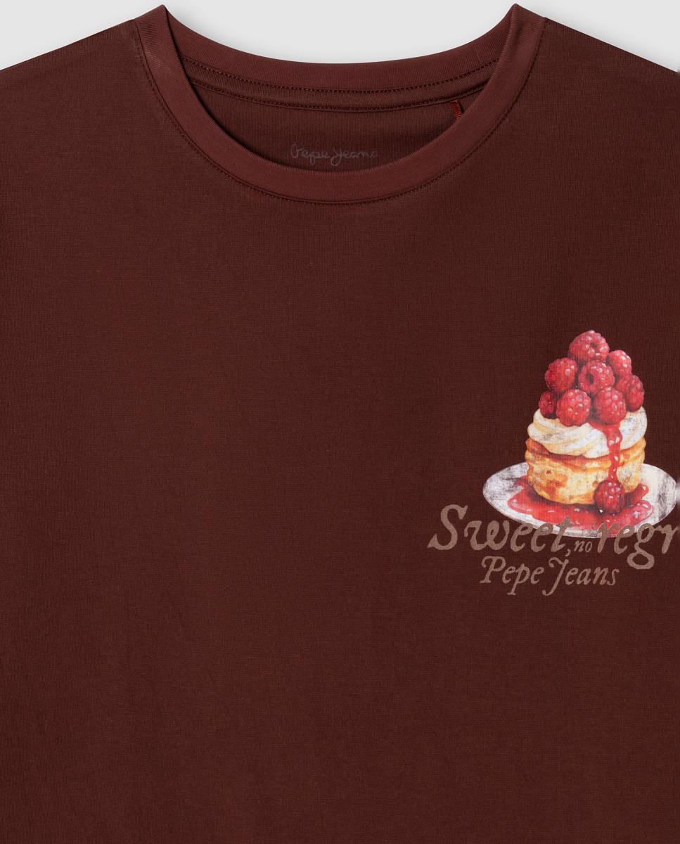 T-shirt Phoebe Pepe Jeans Castanho-escuro-3