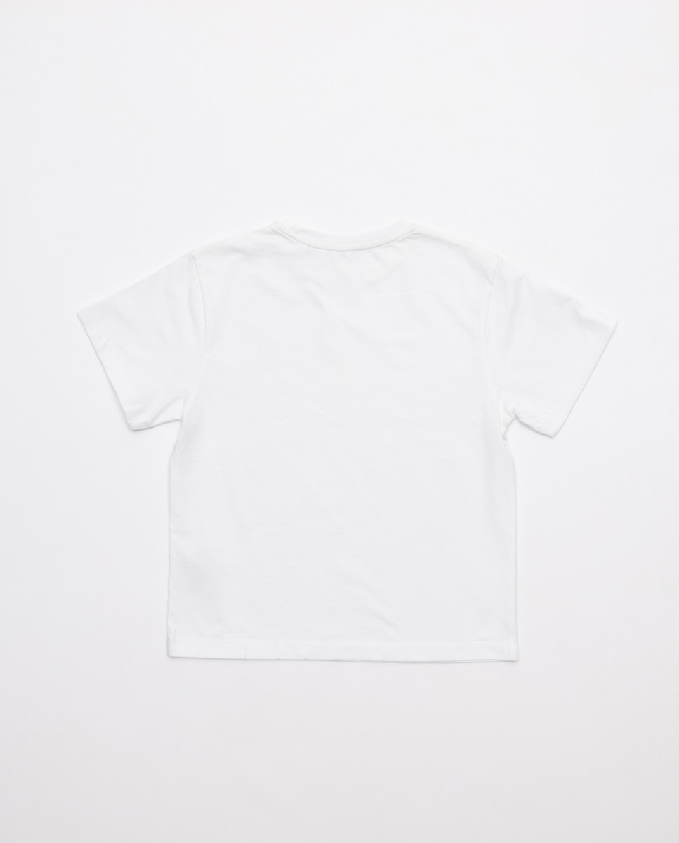 T-shirt de Manga Curta e Decote Redondo Branco-2