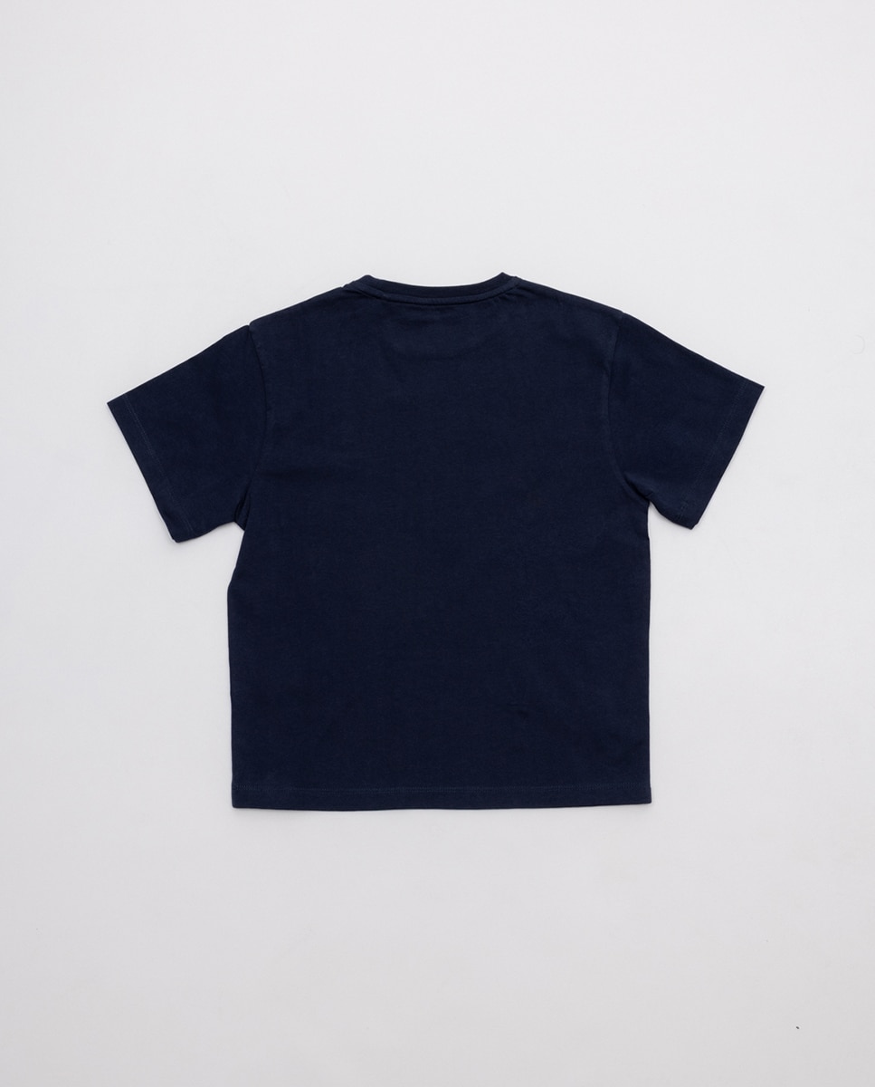 T-shirt de Manga Curta e Decote Redondo Azul-marinho-2