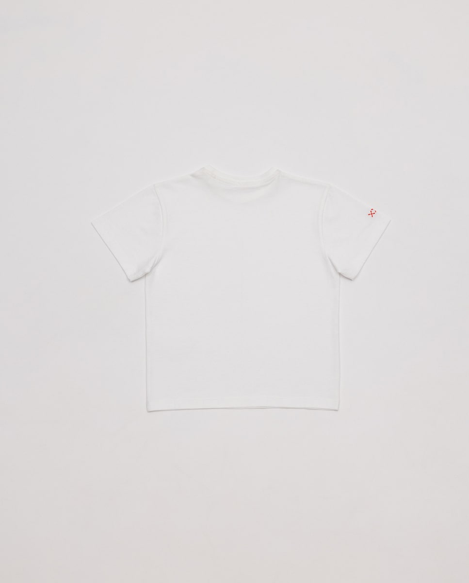 T-shirt de Manga Curta e Decote Redondo Branco-2