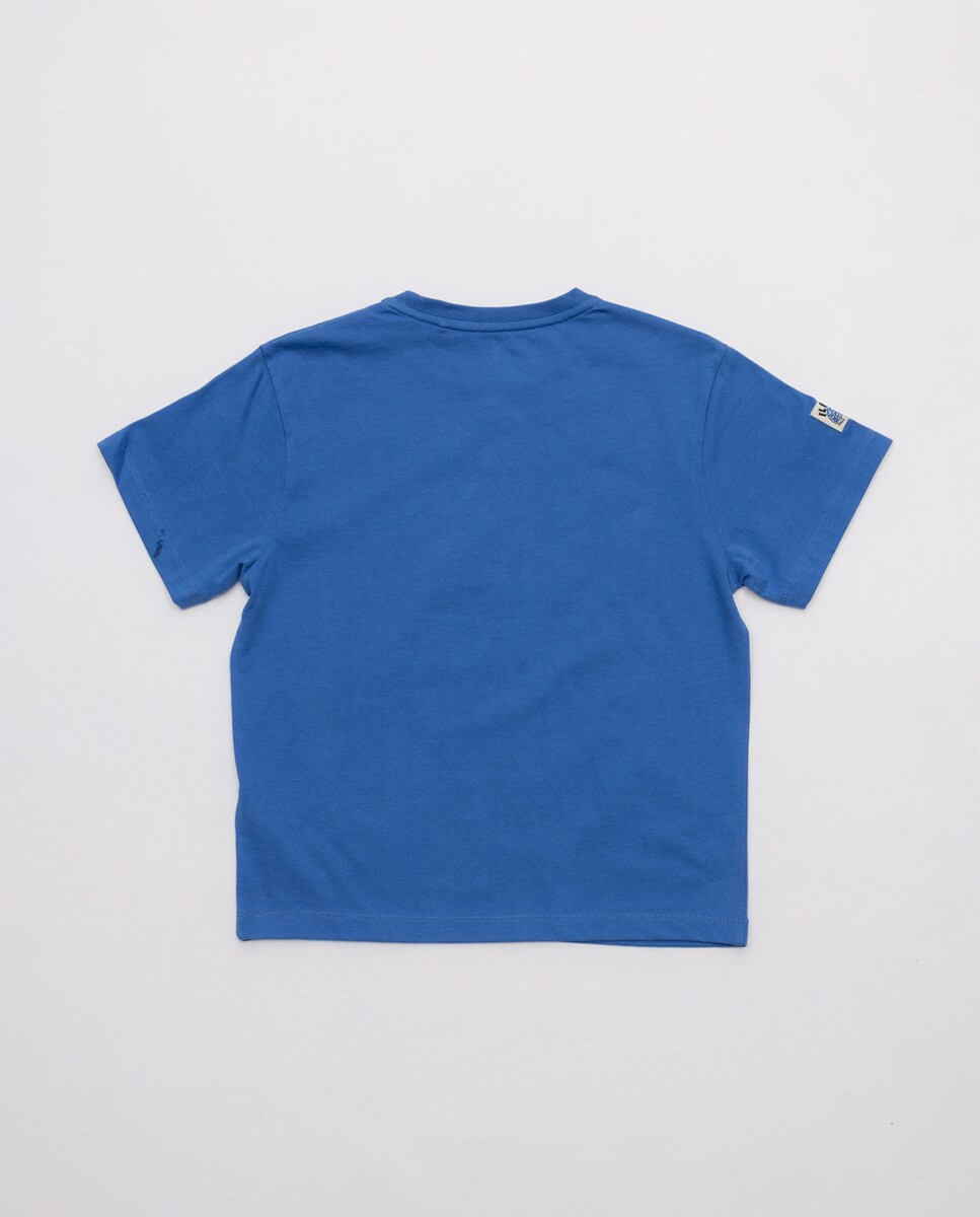 T-shirt de Manga Curta e Decote Redondo Azul-2