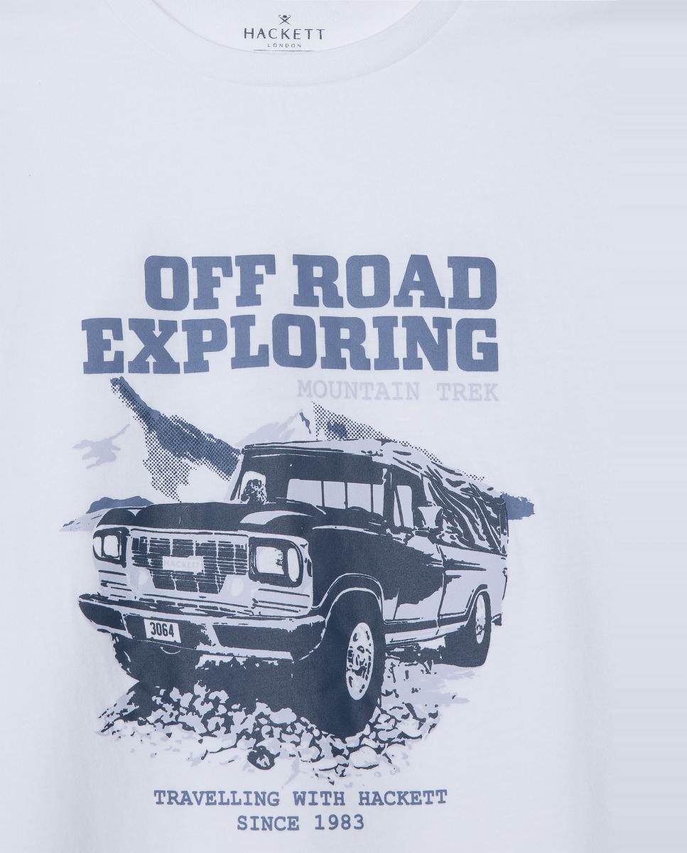 T-shirt com Ilustração Branco-3