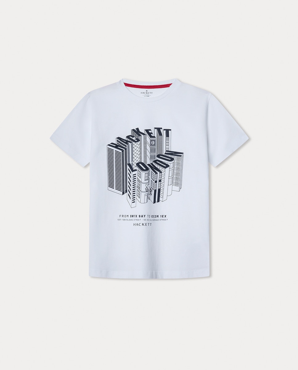 T-shirt com Ilustração Branco-1