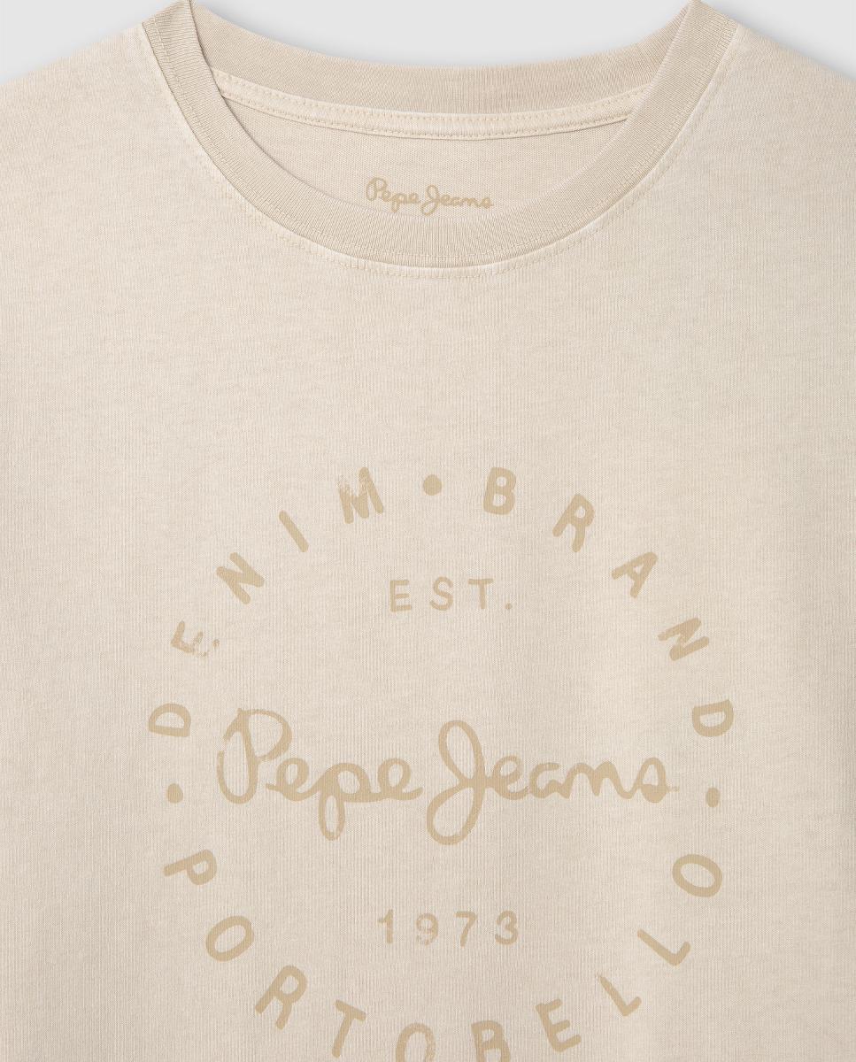 T-shirt Wallace Pepe Jeans Creme-3
