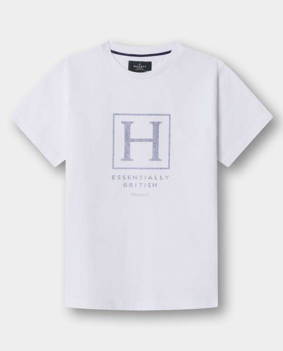 T-shirt Heritage Logo Hackett Branco-1