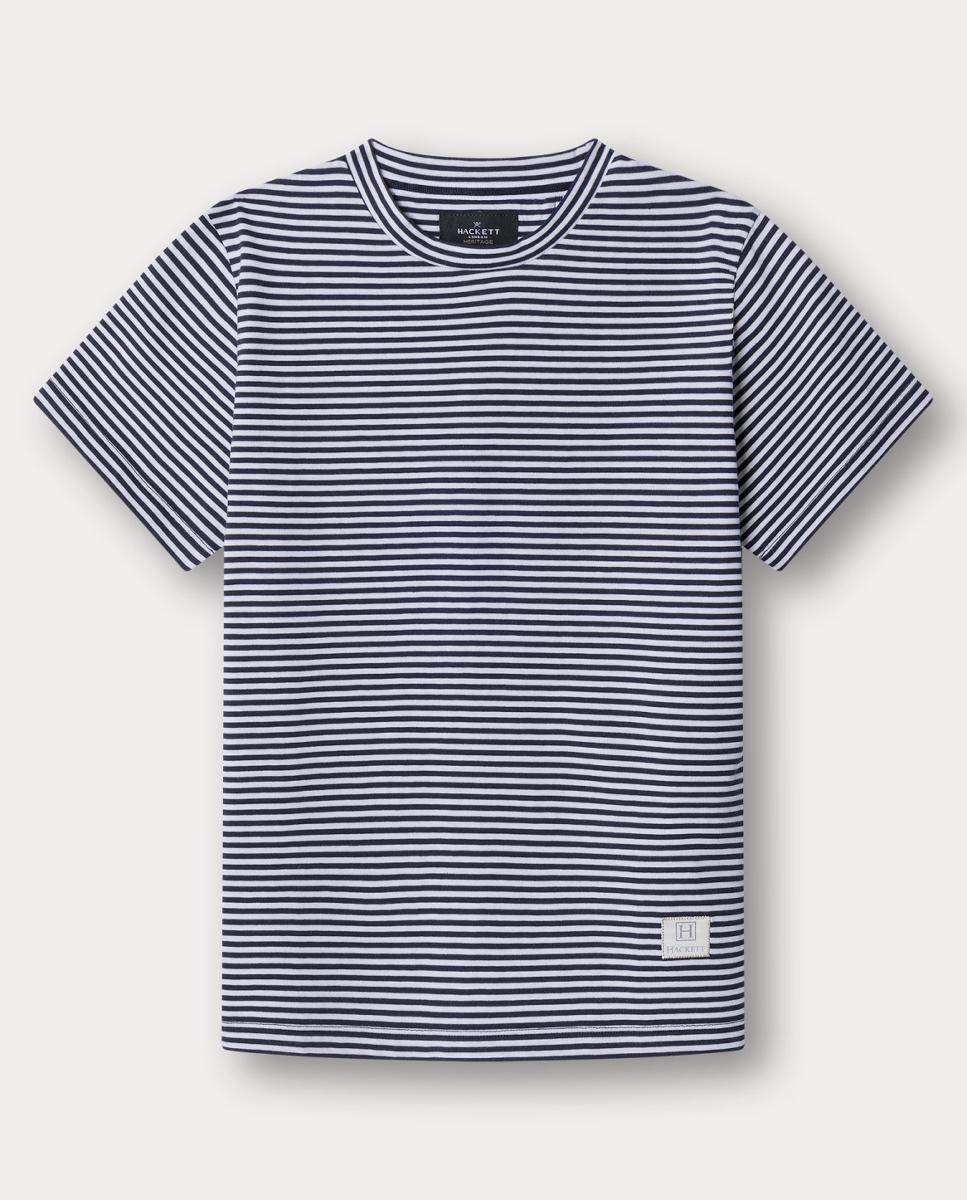 T-shirt às Riscas Heritage Azul-1