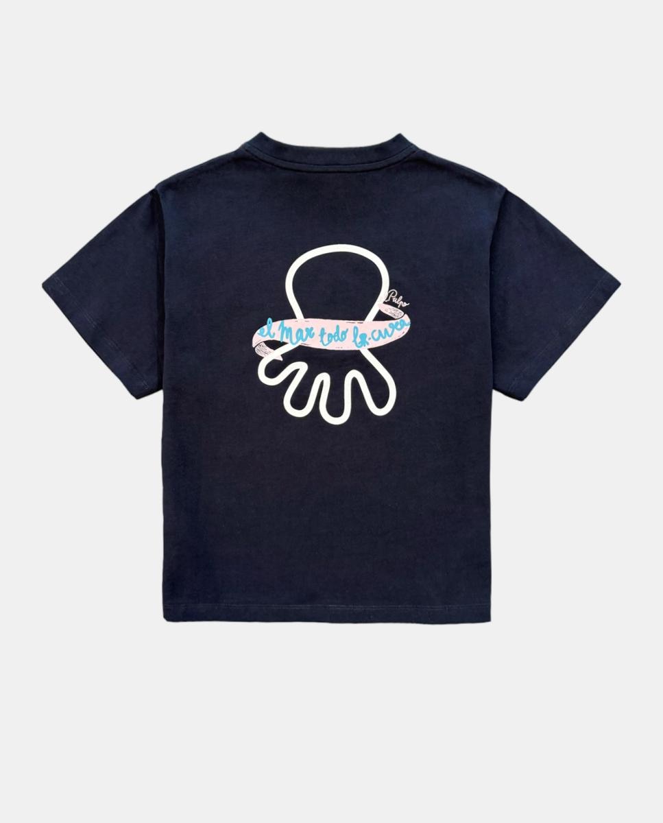 T-shirt com Logótipo Azul-marinho-2