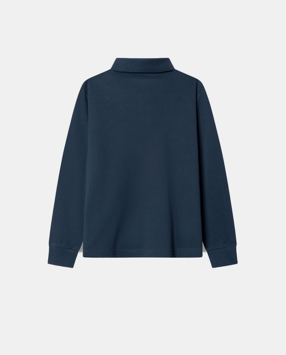 Polo de Manga Comprida com Logótipo Azul-marinho-2