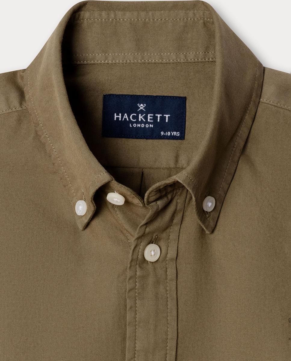 Camisa Oxford com Colarinho com Botão Verde-militar-3