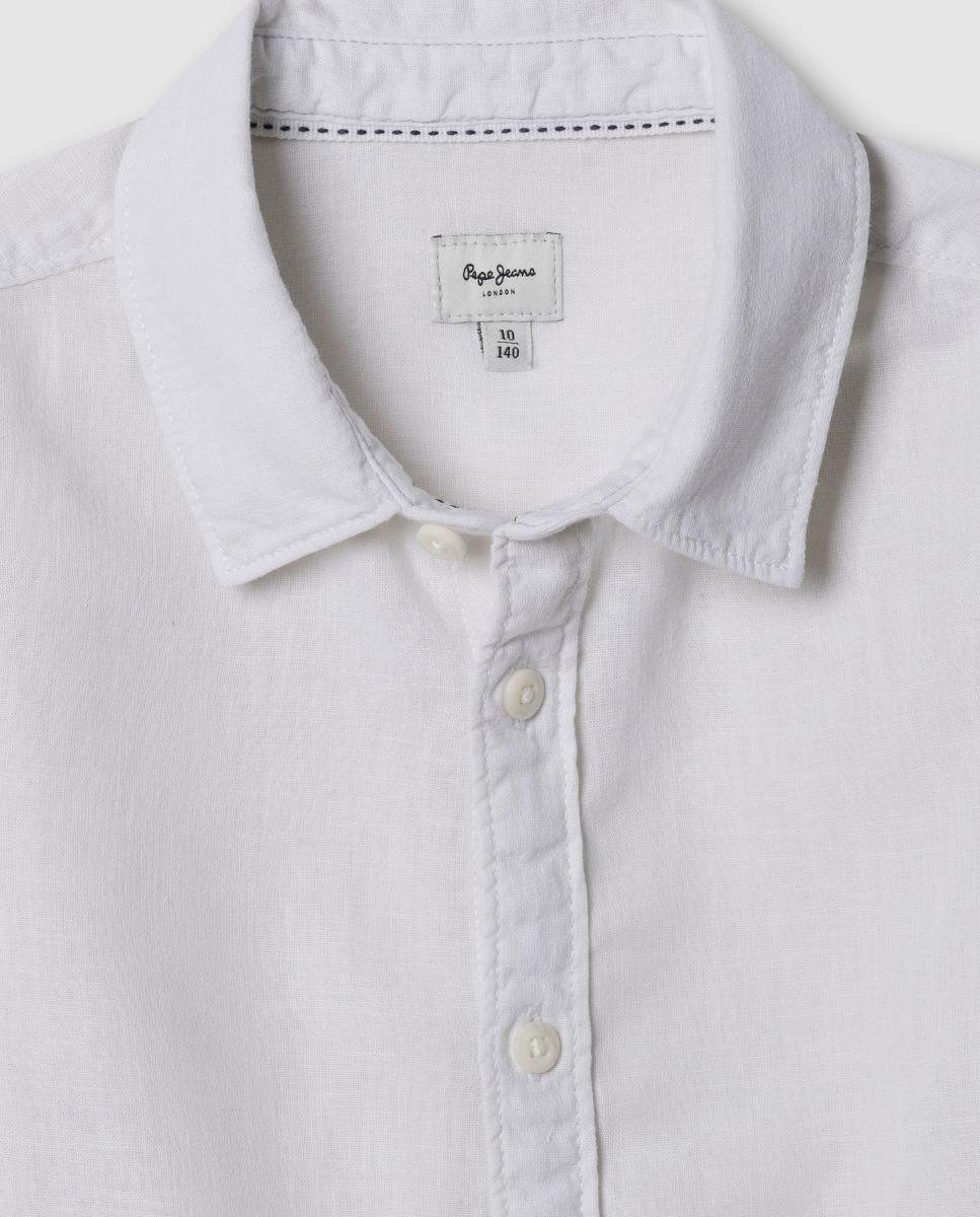 Camisa de Linho Daniel Pepe Jeans Branco-3