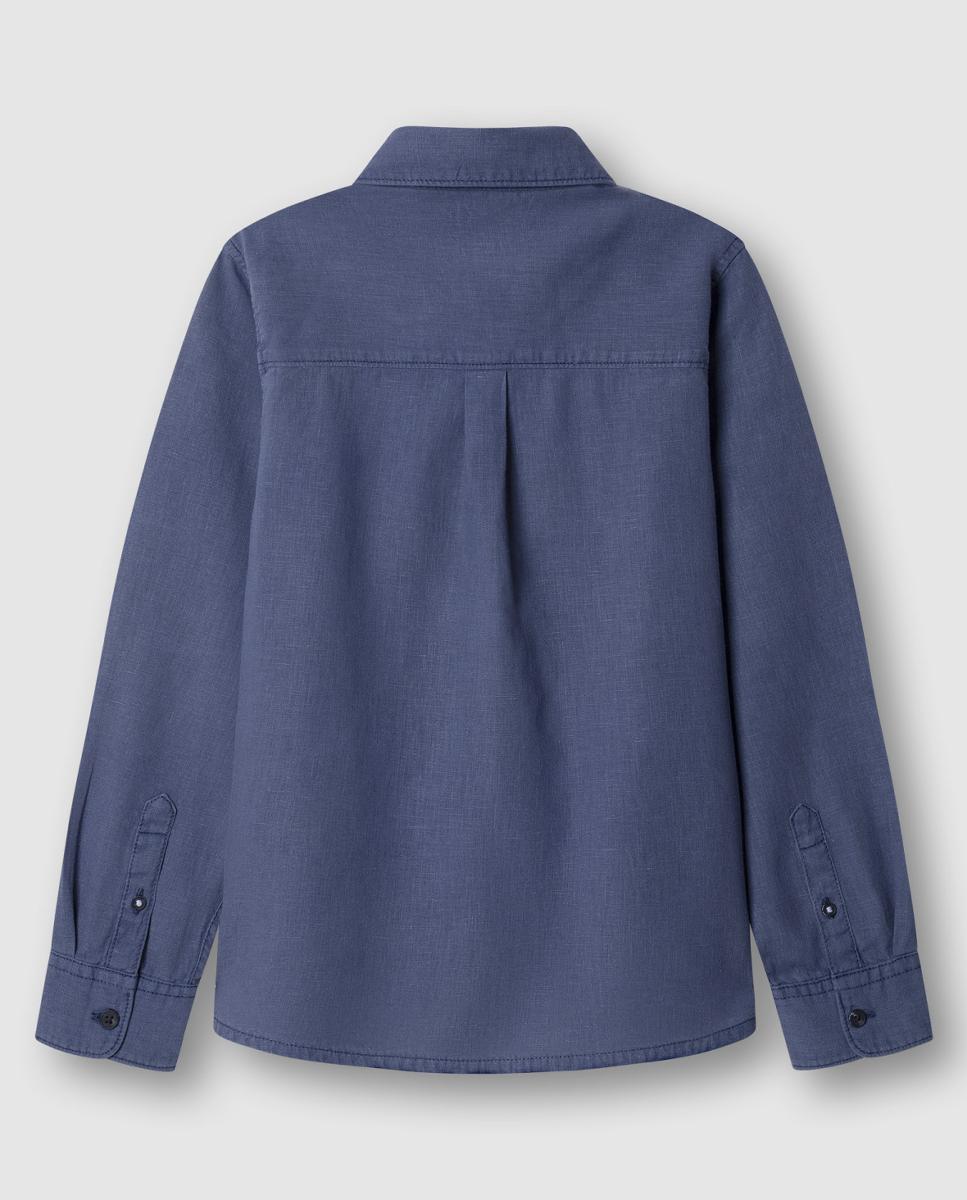 Camisa de Linho Daniel Azul-índigo-2