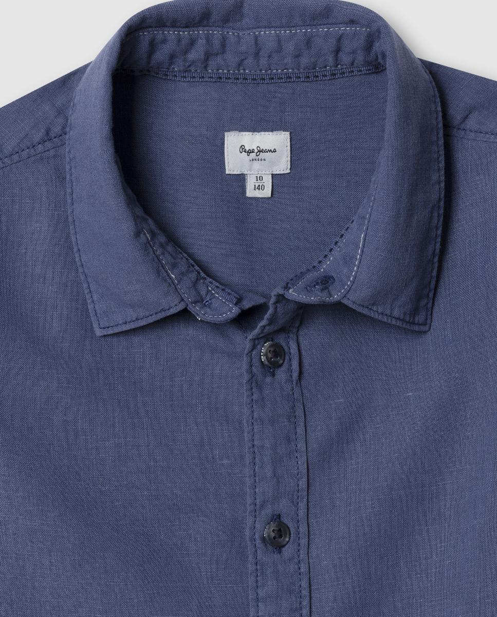 Camisa de Linho Daniel Azul-índigo-3