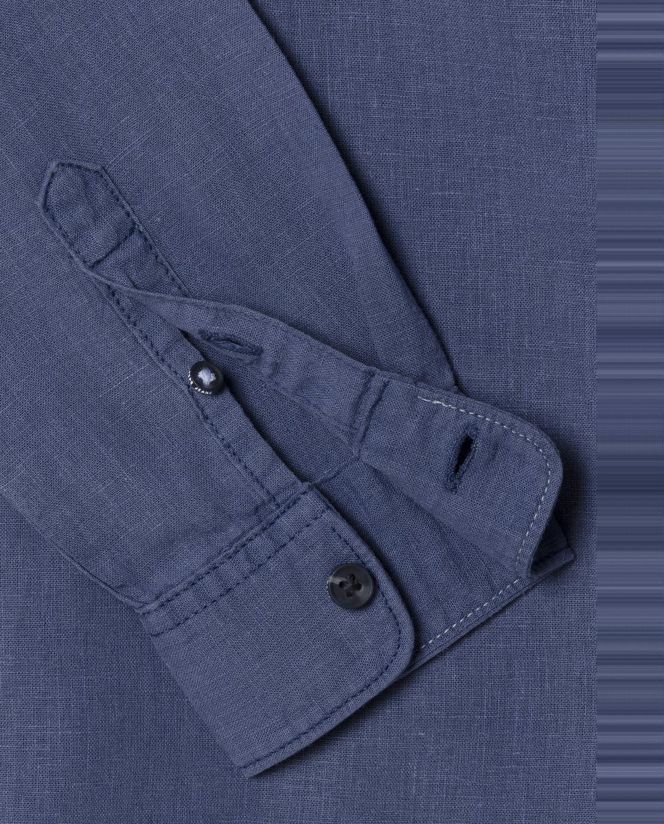 Camisa de Linho Daniel Azul-índigo-4