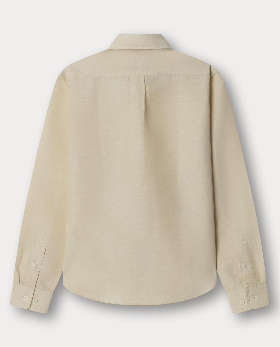Camisa de Algodão e Linho Hackett Amarelo-2