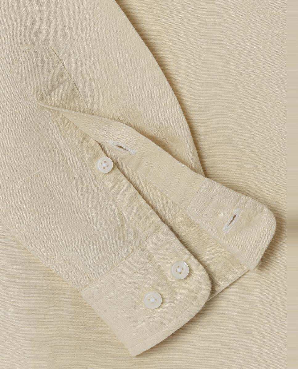 Camisa de Algodão e Linho Hackett Amarelo-4