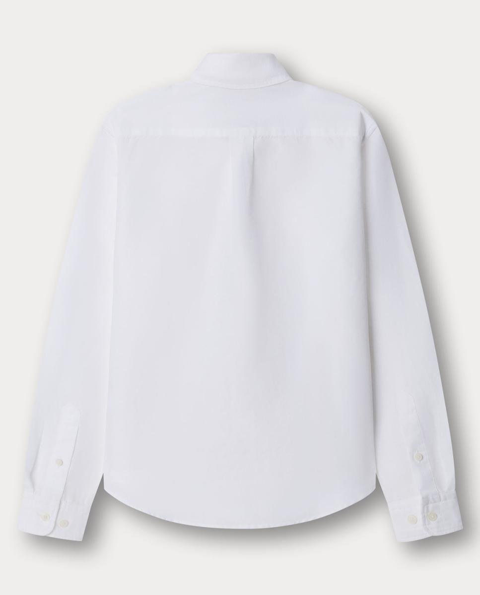 Camisa de Algodão e Linho Branco-2