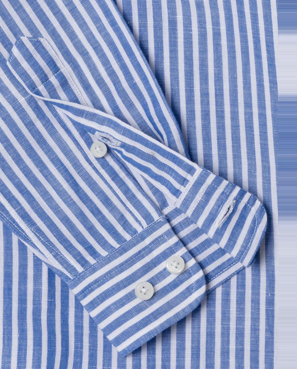 Camisa às Riscas Porter Azul-4
