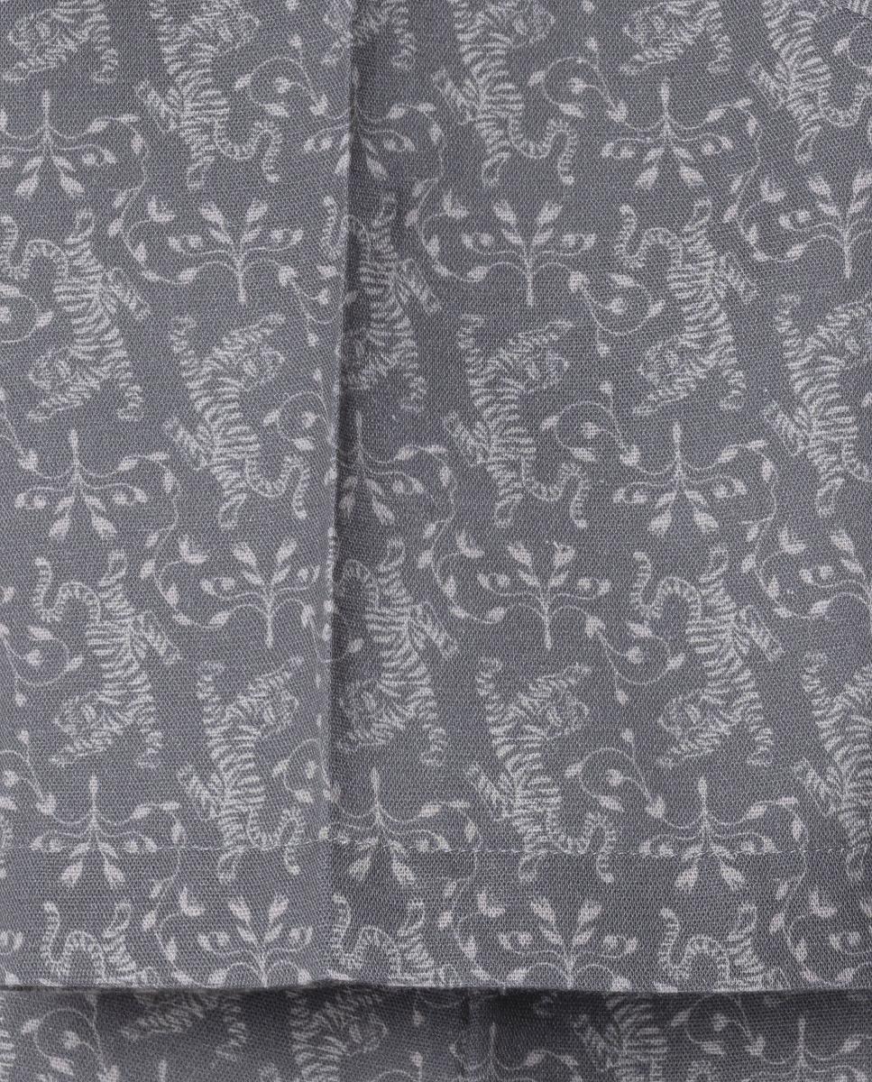 Camisa de Manga Curta Estampada Tiger Caqui-4