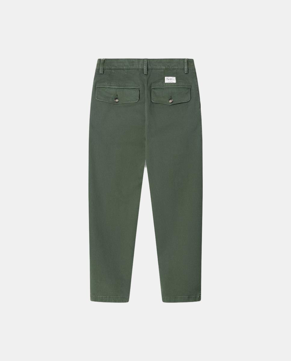 Pantalón chino Vicenzo de niño - Pepe Jeans - Verde militar Verde militar-2