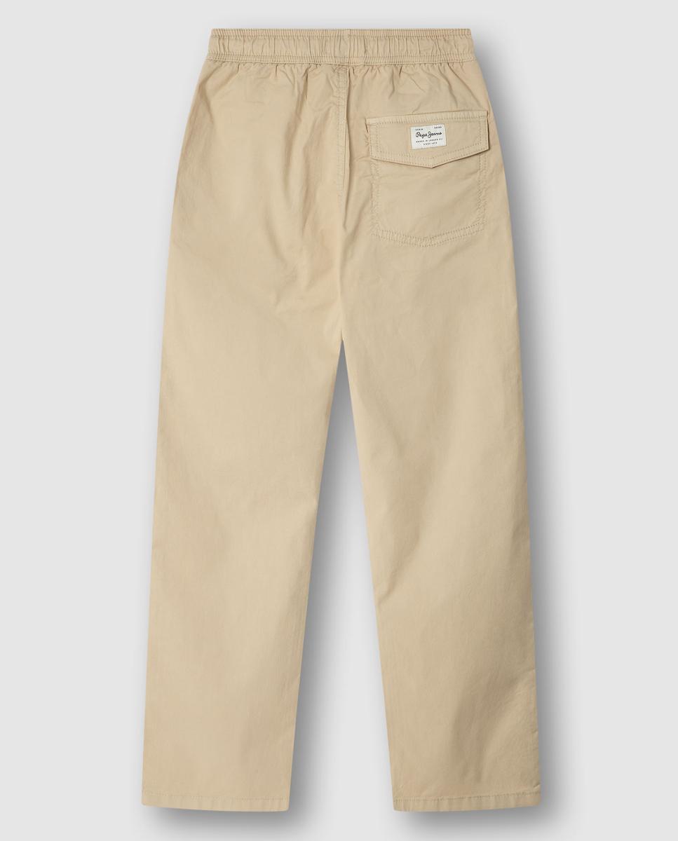Calças Chino com Fecho de Cordão Ajustável Stephen Pepe Jeans Camel-2