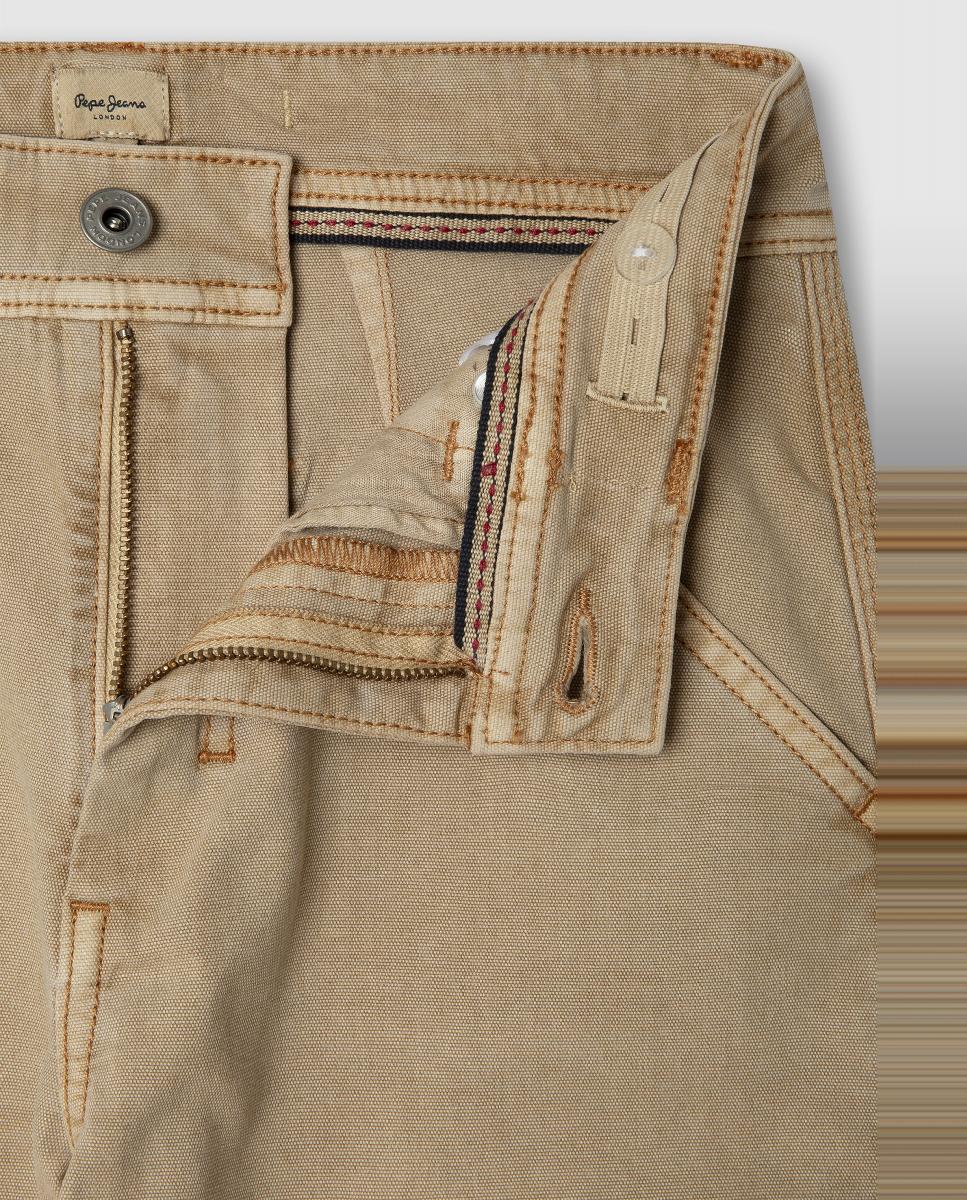 Calças com Remendos Oliver Pepe Jeans Camel-3