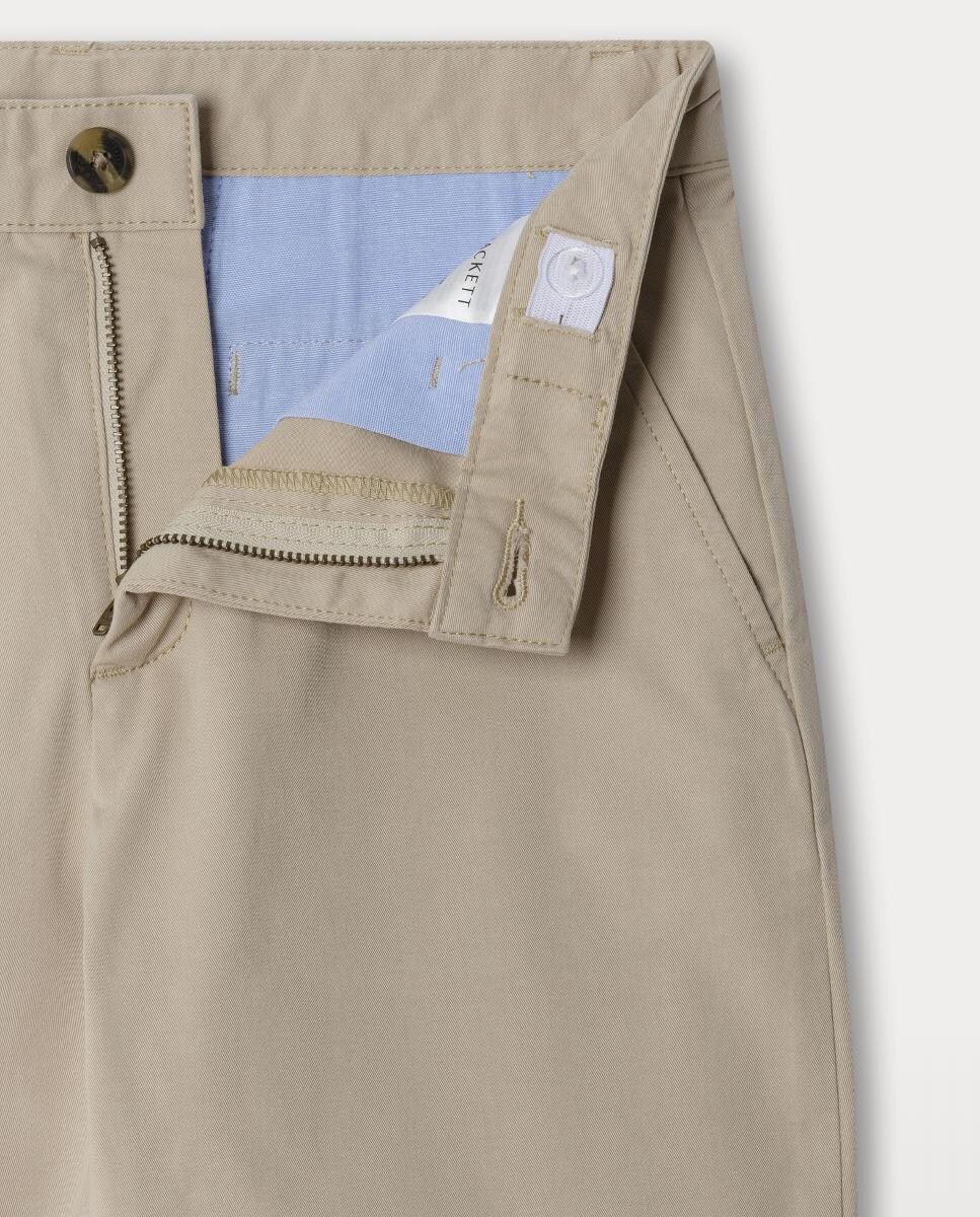 Calças Chino Clássicas Bege-3