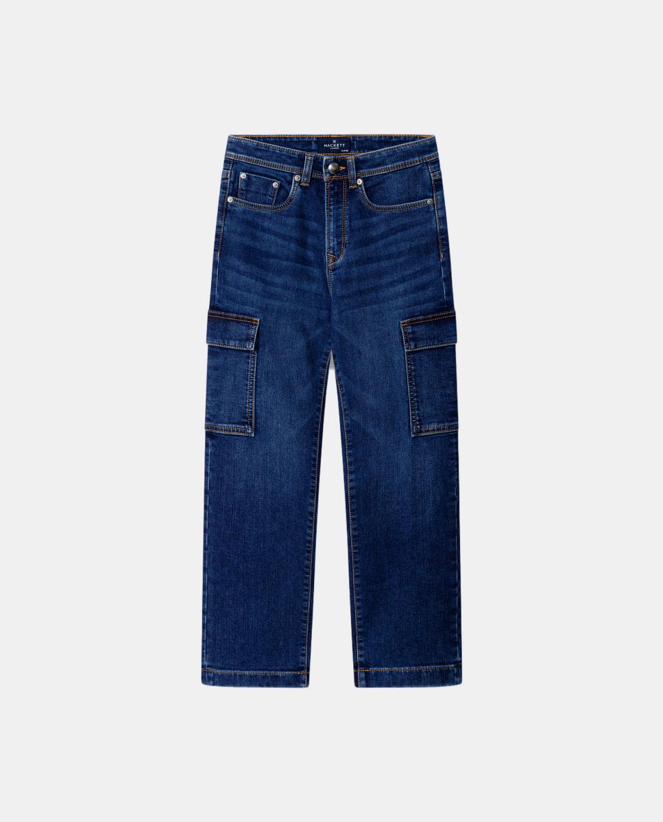Imagen 0 de Pantalón cargo vaquero de niño Azul índigo