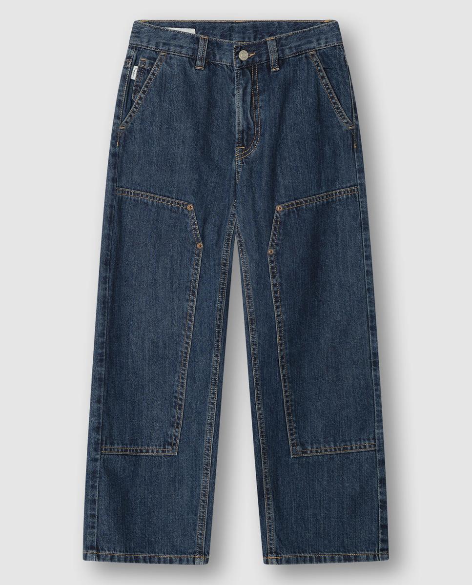 Pantalón vaquero con parches Loose Dan Double Knee de niño - Pepe Jeans - Azul índigo Azul índigo-1