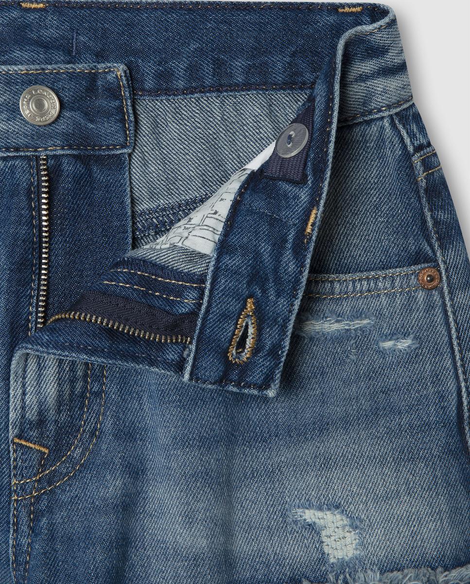 Jeans com Patch Loose Dan Heritage Pepe Jeans Azul-índigo-3