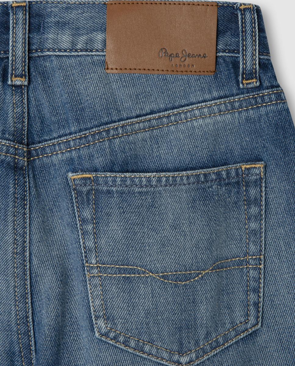 Jeans com Patch Loose Dan Heritage Pepe Jeans Azul-índigo-4