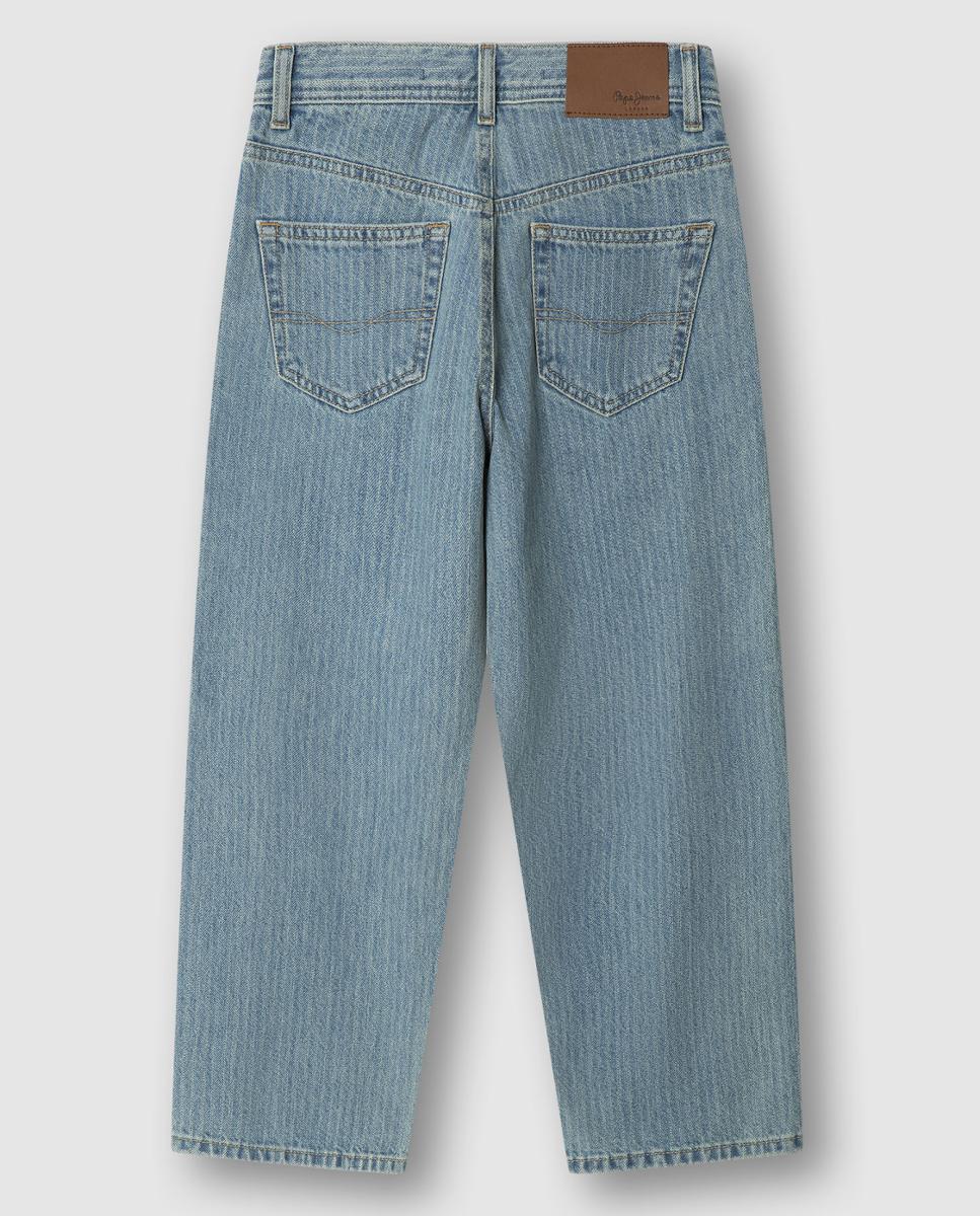 Jeans às Riscas Loose Dan Pepe Jeans Azul-claro-2