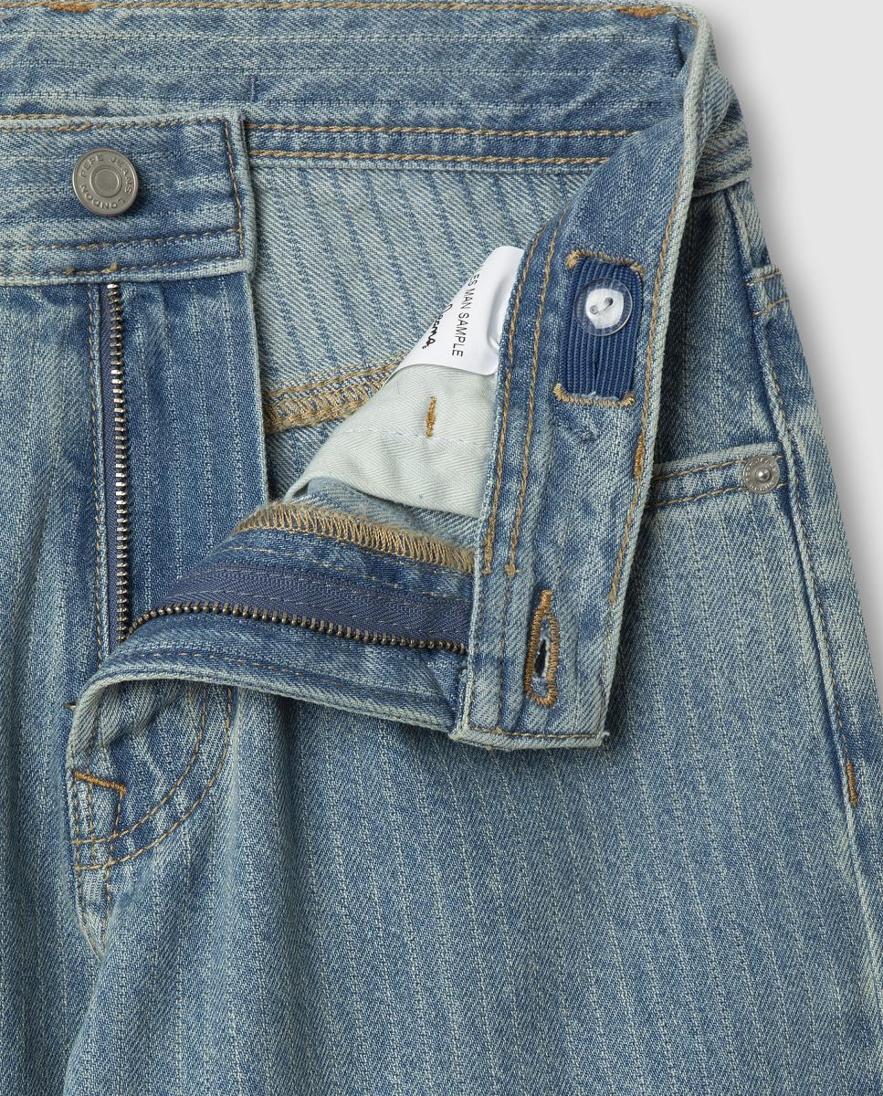 Jeans às Riscas Loose Dan Pepe Jeans Azul-claro-3
