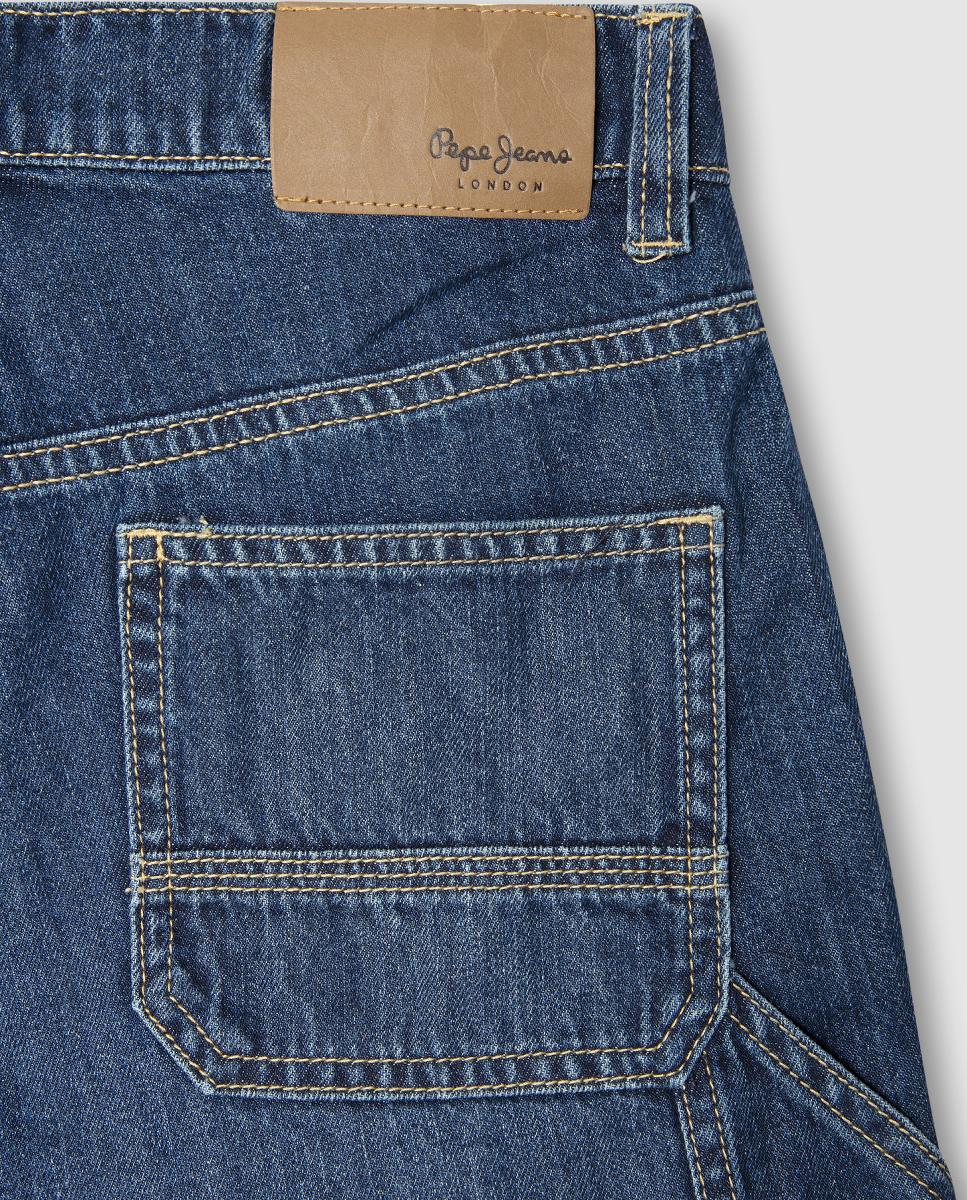 Calções de Ganga Loose Carpenter Chapman Pepe Jeans Azul-índigo-4