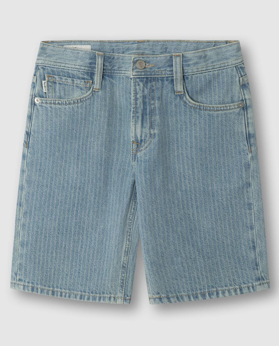 Imagem 0 de Calções de Ganga às Riscas Loose