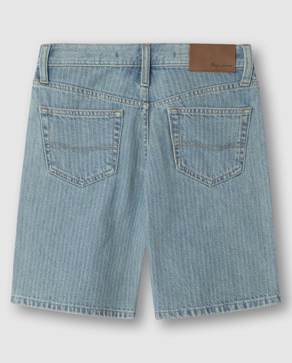 Calções de Ganga às Riscas Loose Pepe Jeans Azul-claro-2